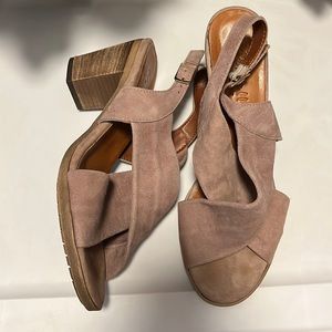 Mariellea Suede & Wood Block Heels